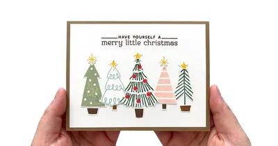 ツリーデザインのクリスマスカードの作り方