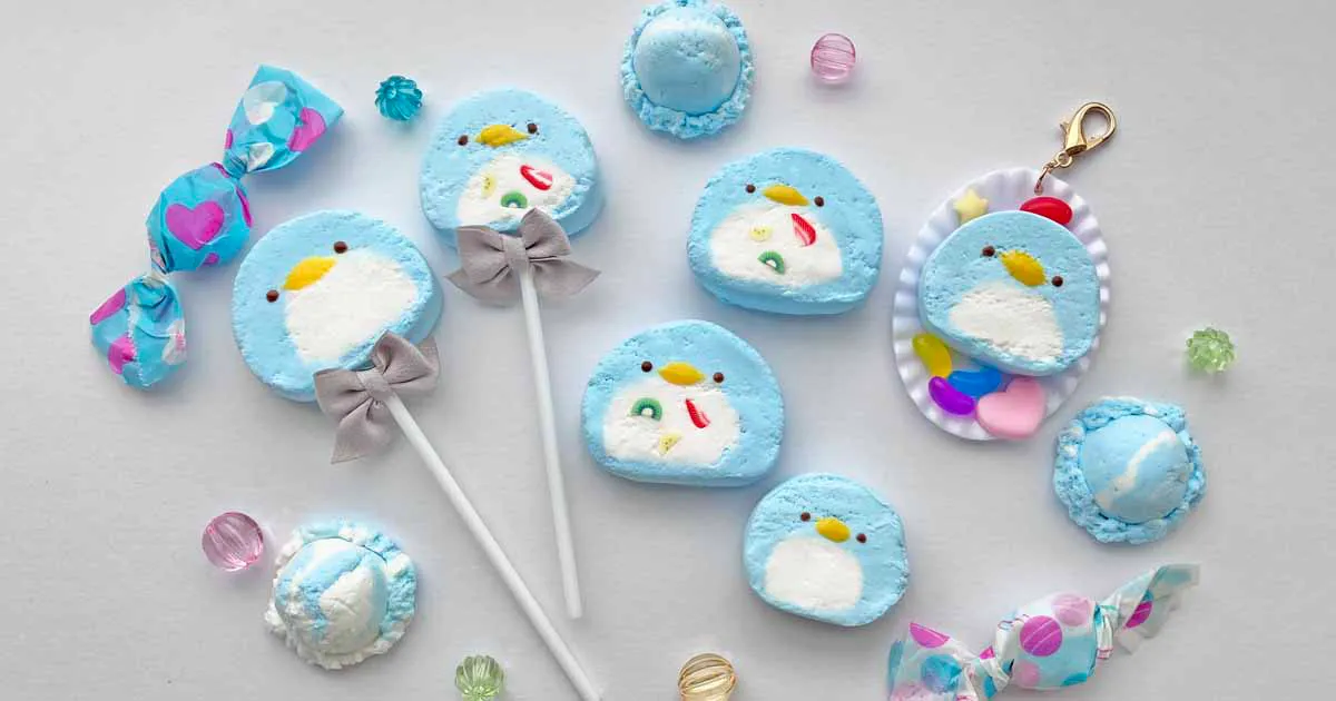 組み飴カットで量産！アレンジいろいろ軽量樹脂粘土のペンギンロールケーキの作り方