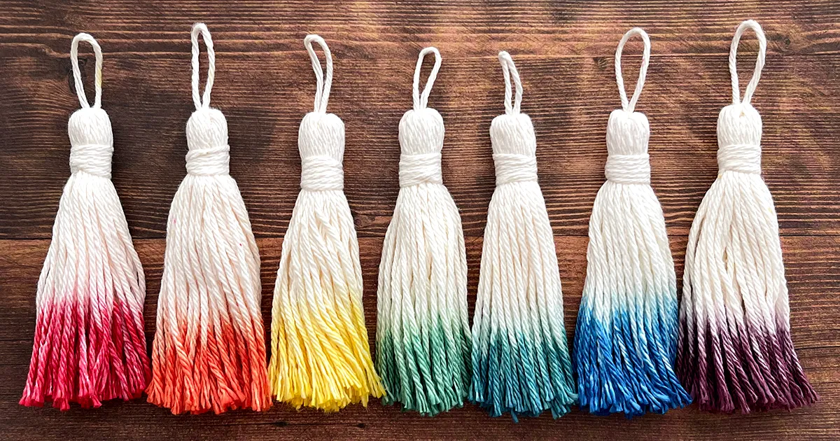 ディップダイ（dip dye）のタッセルの作り方