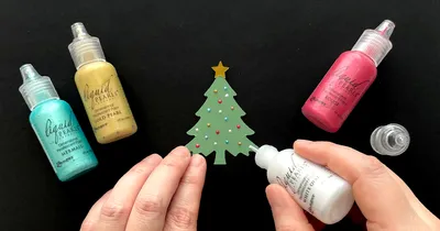 パンチとリキッドパールのクリスマスツリーカードの作り方
