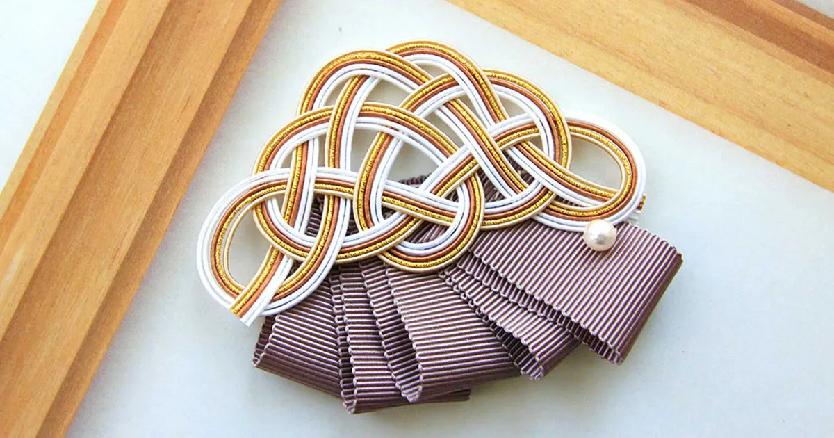 松結びとリボンのバレッタキットを作ってみた！