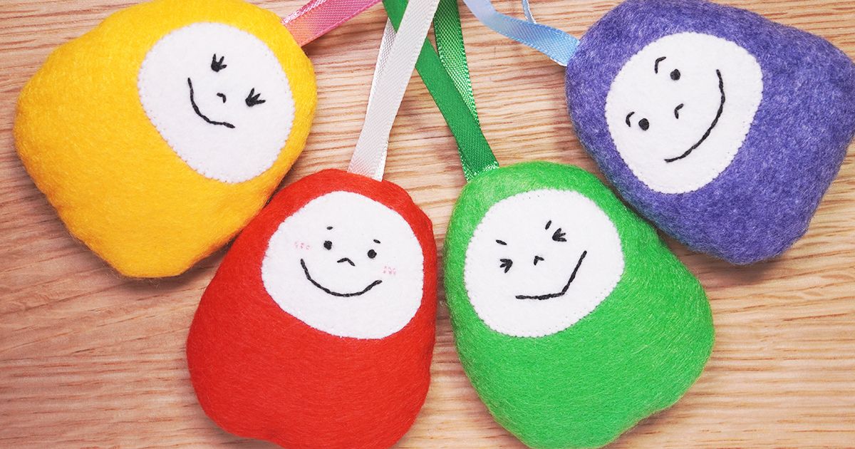 だるまお守り ハンドメイド フェルト 部活動絵馬！必勝！だるま絵馬