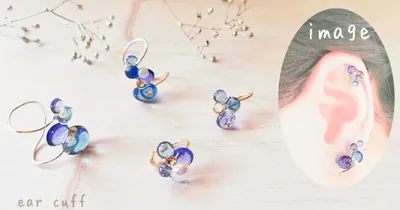 フリーハンドで作るレジンのあわ玉イヤーカフ