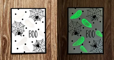 暗闇でぼわっと光るオバケのハロウィンカードの作り方