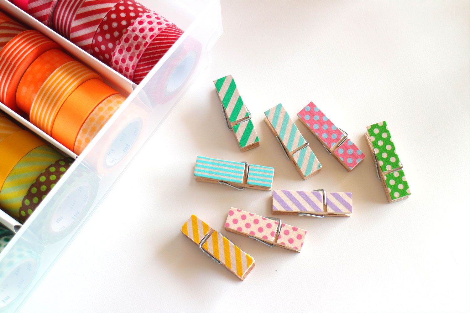 マスキングテープとレジンで作るウッドピンチ Croccha