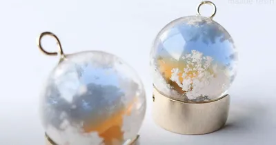 神秘的な夕焼け空をレジンで表現！球体にふわふわの雲の入れる方法と自然なグラデーションの作り方