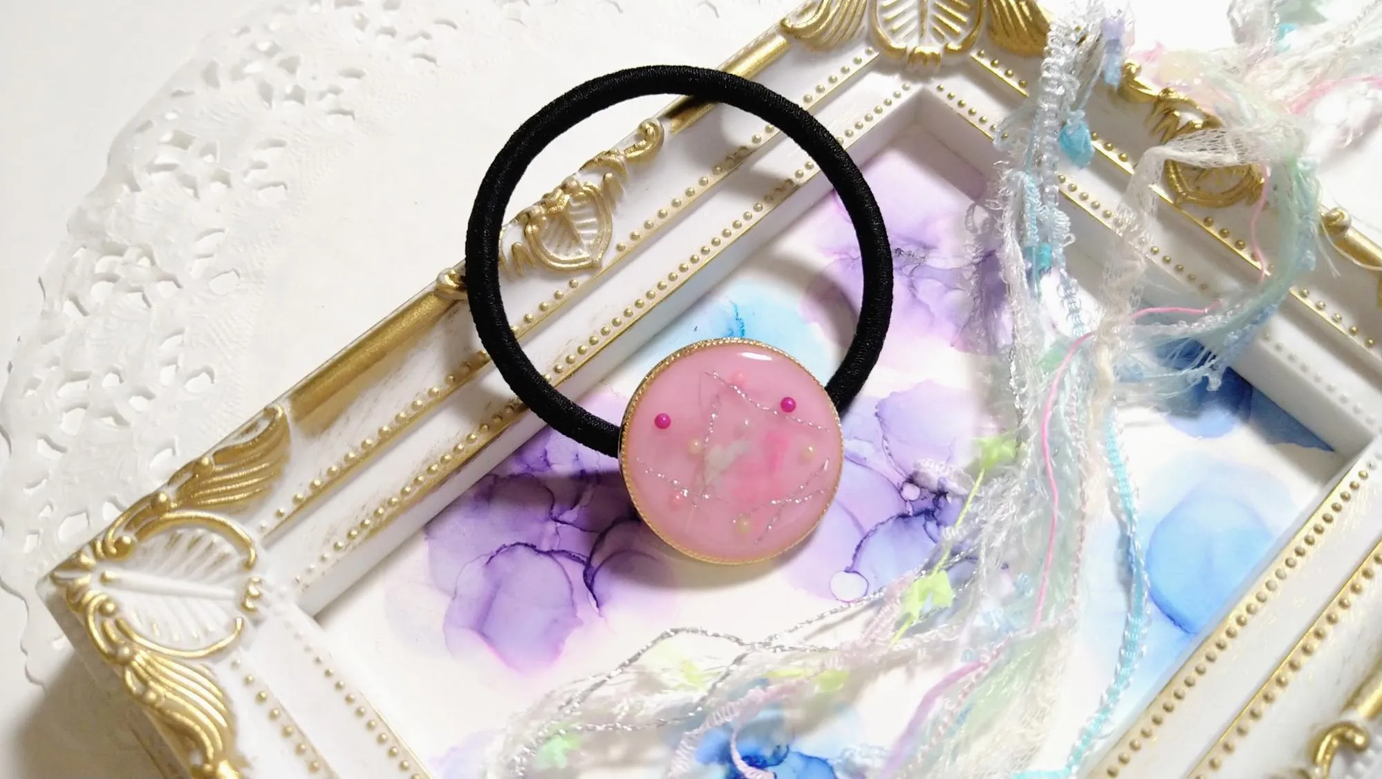 引き揃え糸のヘアゴムの作り方