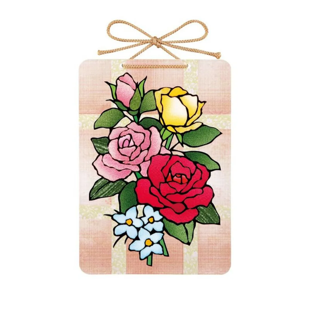 さくらほりきりさんのペーパー
クラフト作品 | シールはり絵・バラの花束