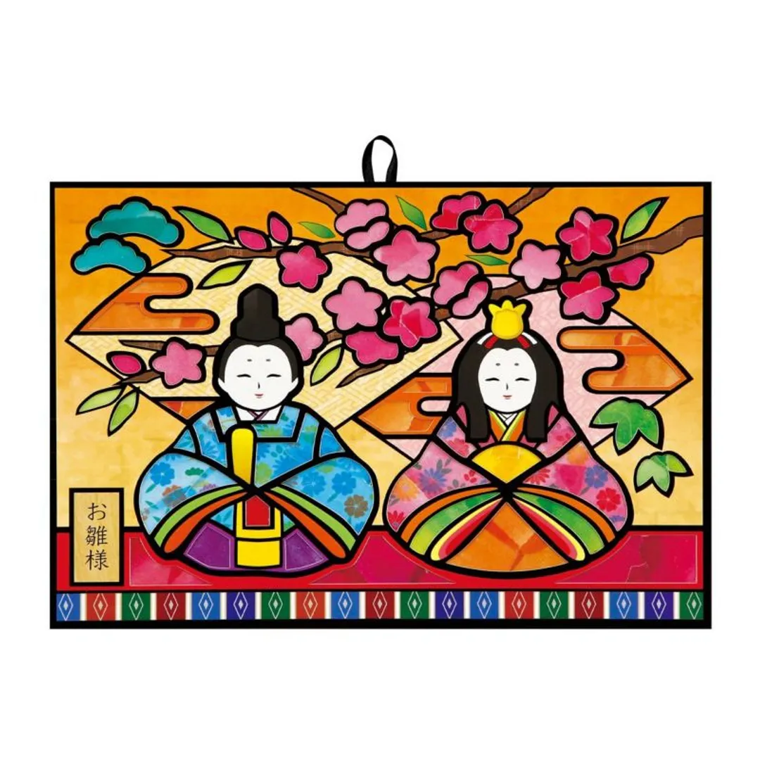 さくらほりきりさんのペーパー
クラフト作品 | シールちぎりあ～と・桃の親王雛