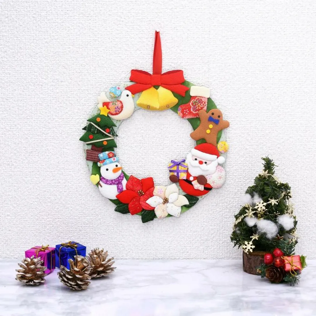 さくらほりきりさんのパッチワーク・キルト作品 | 押絵飾り・クリスマスのリース
