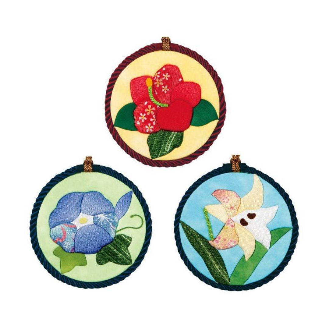 さくらほりきり きめこみパッチワーク 完成品 2枚セット 8インチ