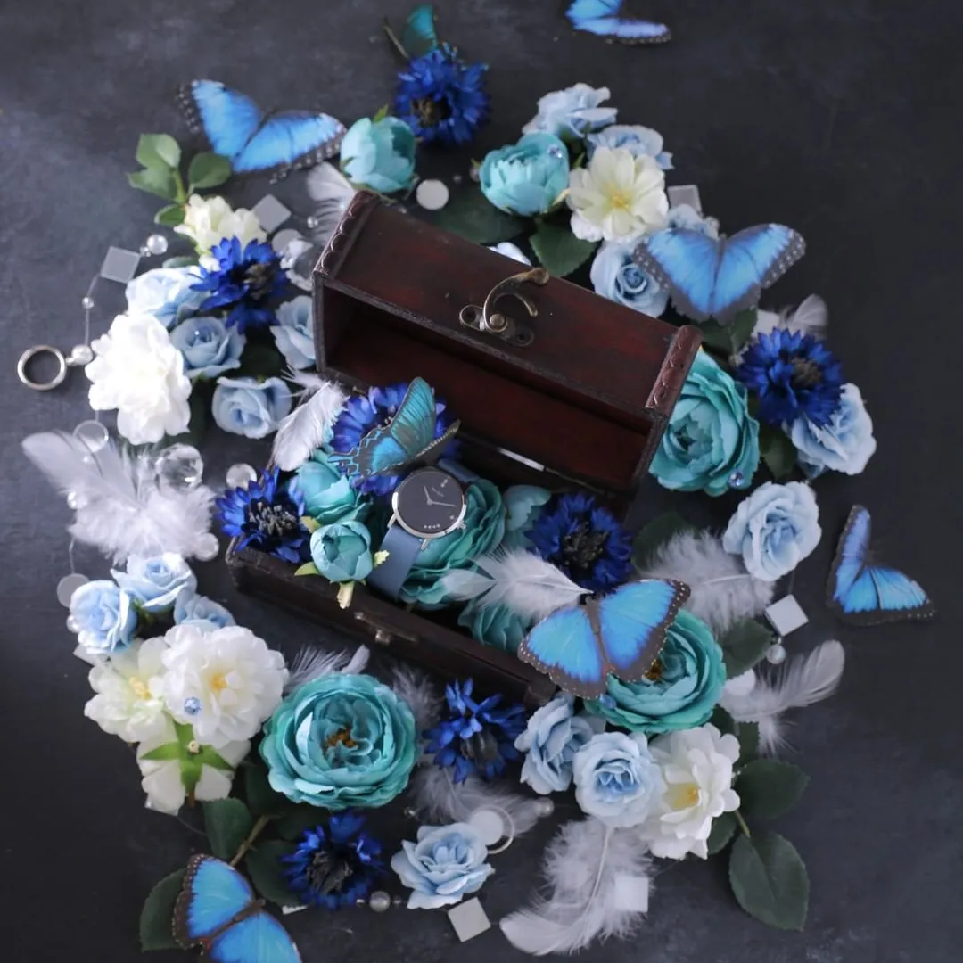 マイフラさんのフラワークラフト作品 | MAGIQ　メリンダローズ　ロイヤルブルー　アーティフィシャ...