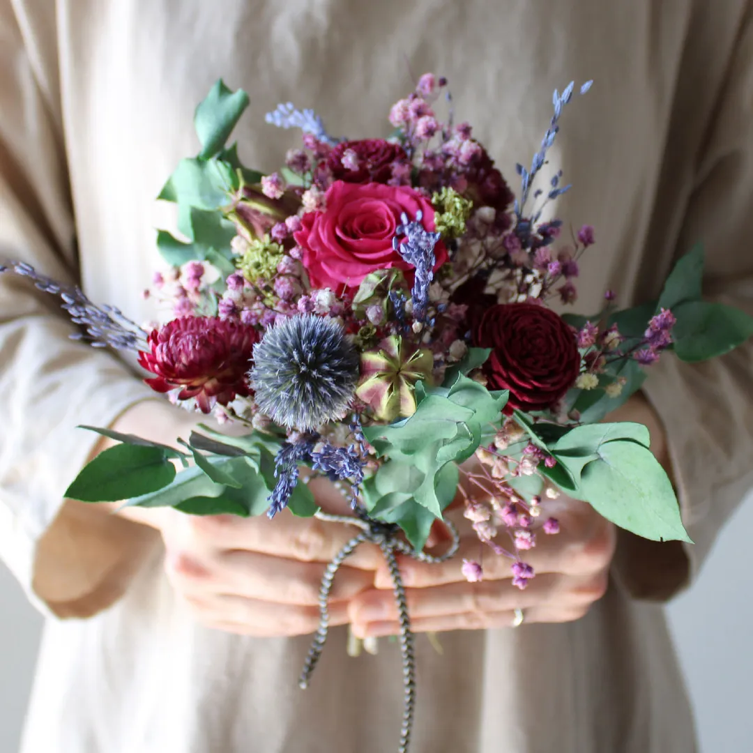 マイフラさんのフラワークラフト作品 | 大地農園　小さなお花いっぱいの花束キット・小　フラワーアレン...