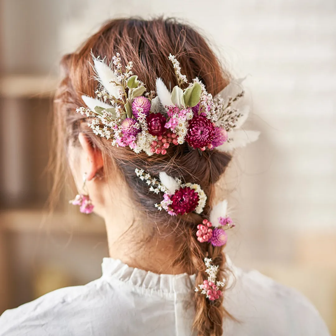 マイフラさんのフラワークラフト作品 | 麦わら菊ワイヤー付　バイオレット　ドライフラワー　FD003...