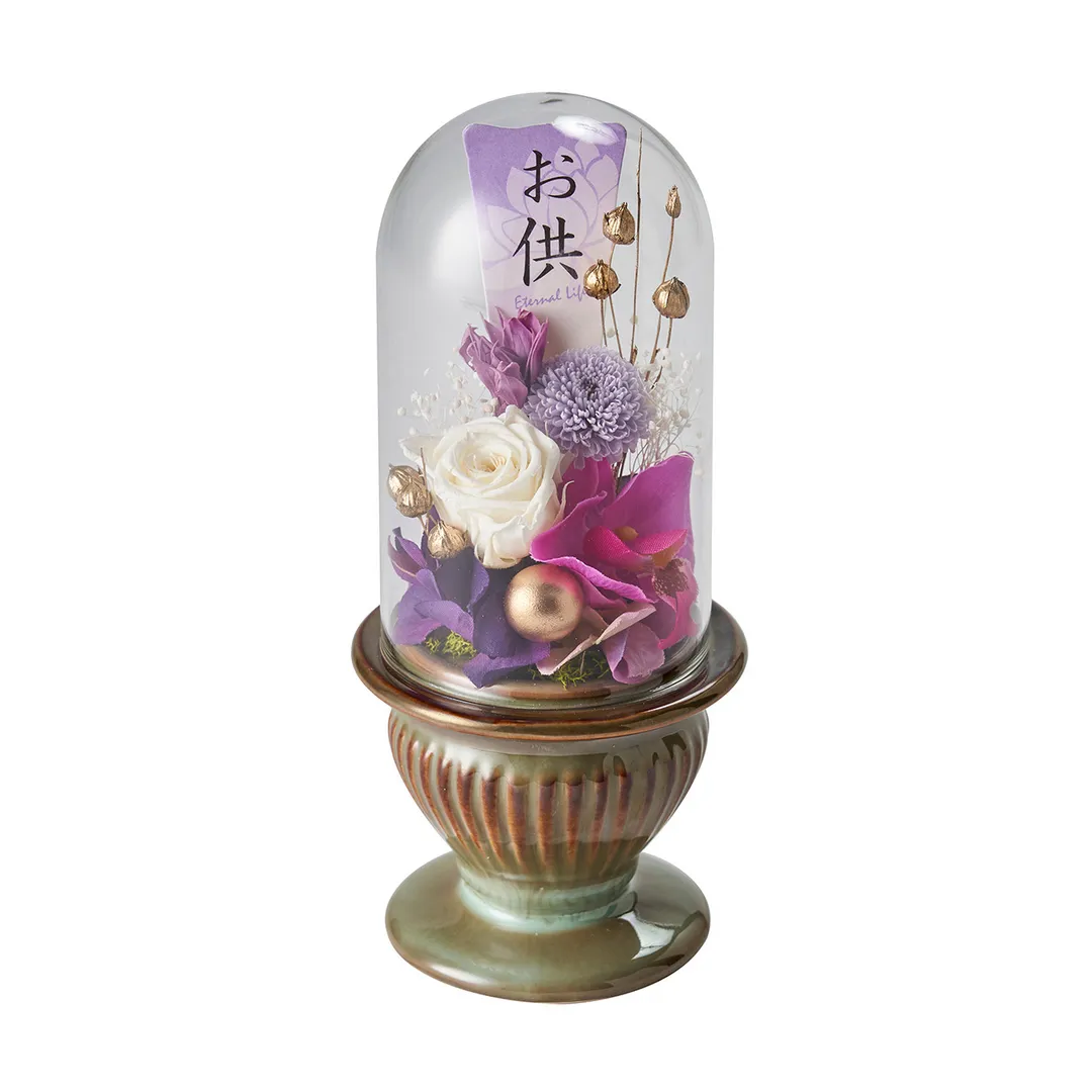 マイフラさんのフラワークラフト作品 | 童夢（どうむ）　パープル　アレンジメント プリザーブドフラワ...