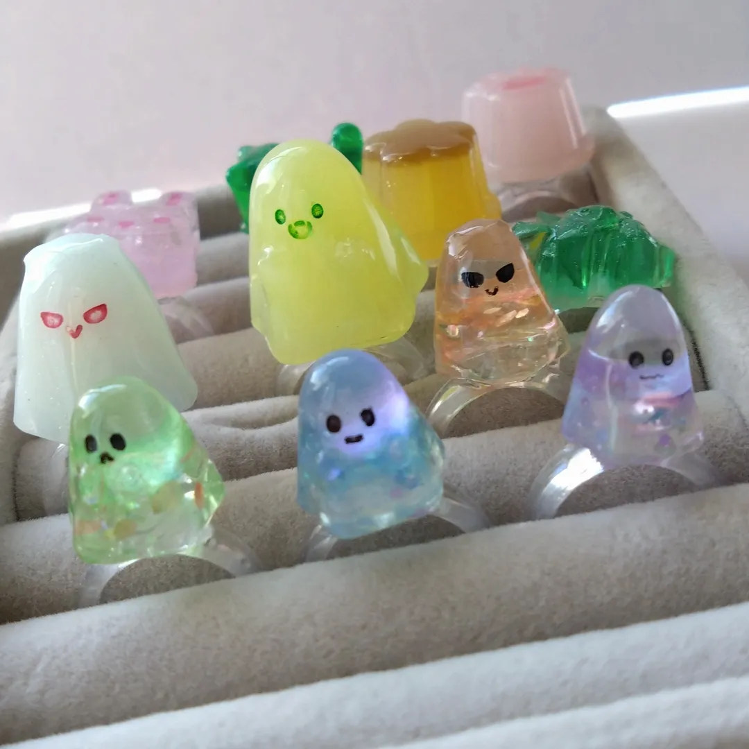 nyaminyamaさんのレジン作品 | 【3個セット】シリコンモールド 3Dモールド おばけ ゴース...