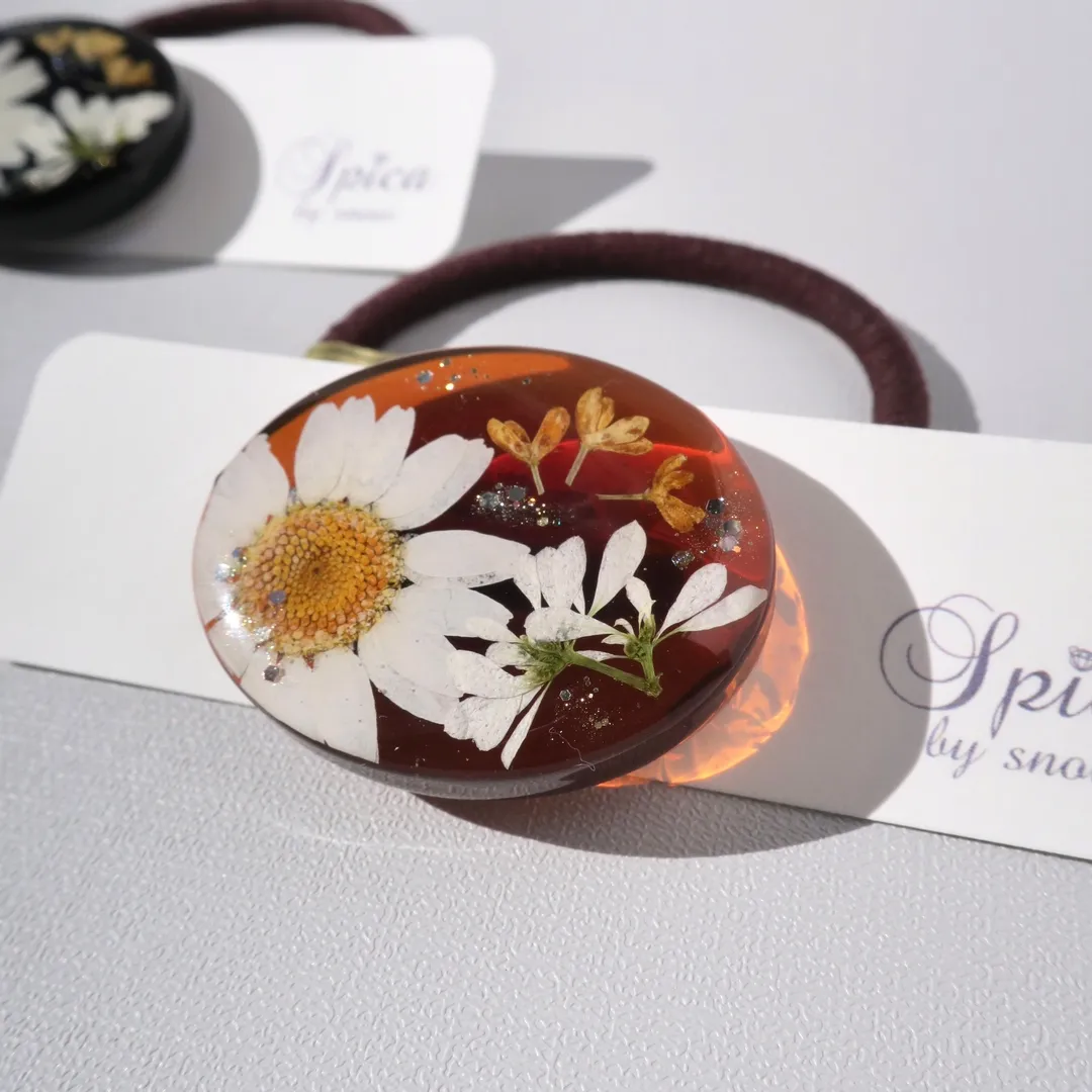 スピカゆきさんのレジン作品 | 【台紙シート】押し花 ノースポール ドライフラワー  12枚...