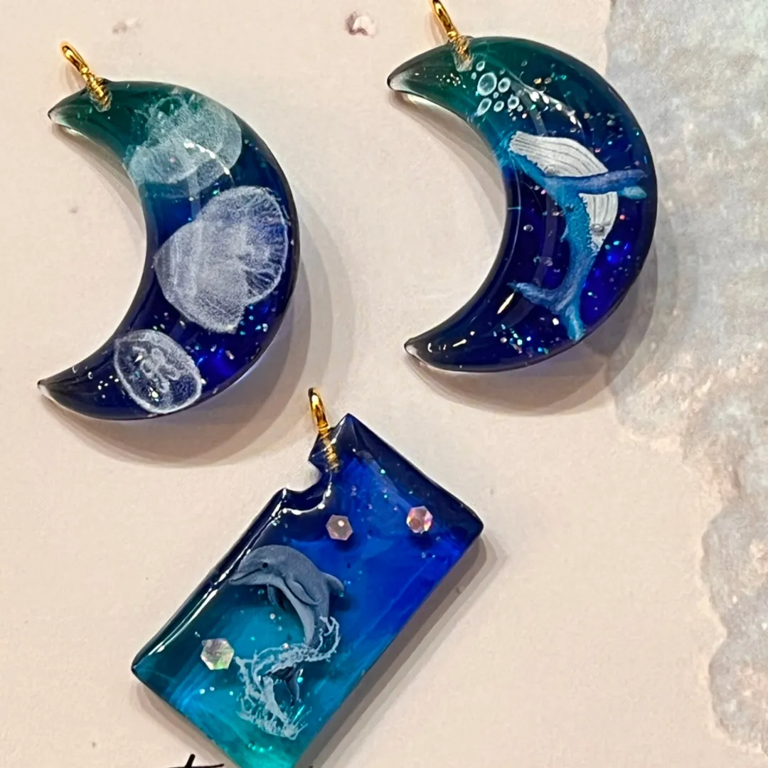 えだまめふじさんのレジン作品 | パジコ レジン用コーティング剤 星の雫【グロス ディップ70...