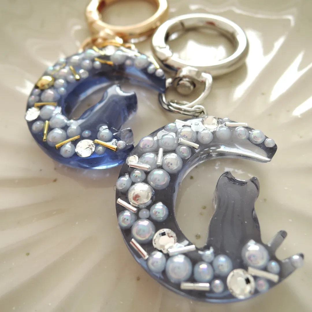 うららさんのレジン作品 | シリコンモールド ねこ 三日月 星 ムーン