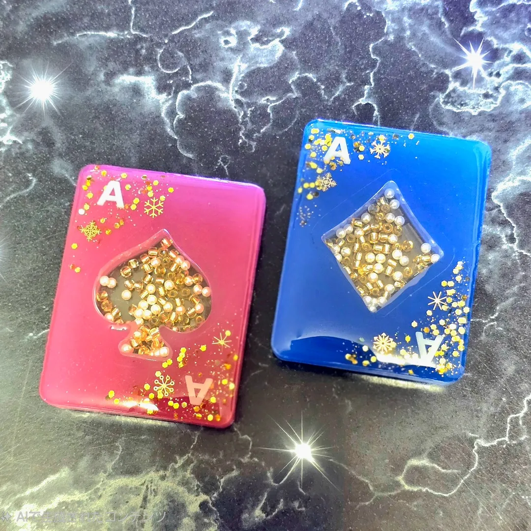 aoiroresinさんのレジン作品 | シリコンモールド トランプ シャカシャカ 4種