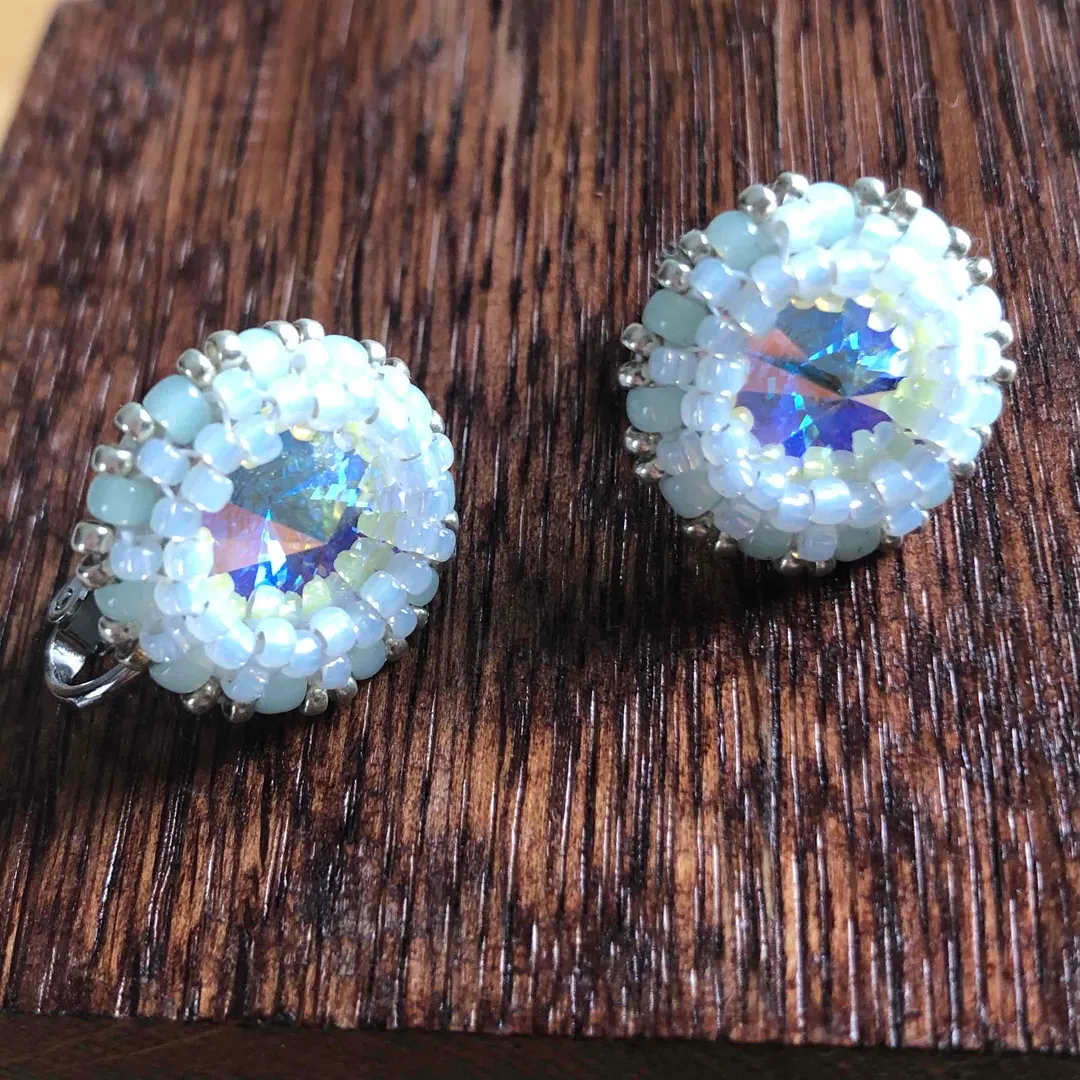 suzuharuさんのビーズ作品 | ビーズ スワロフスキー・クリスタル1088 SS39 アクア...