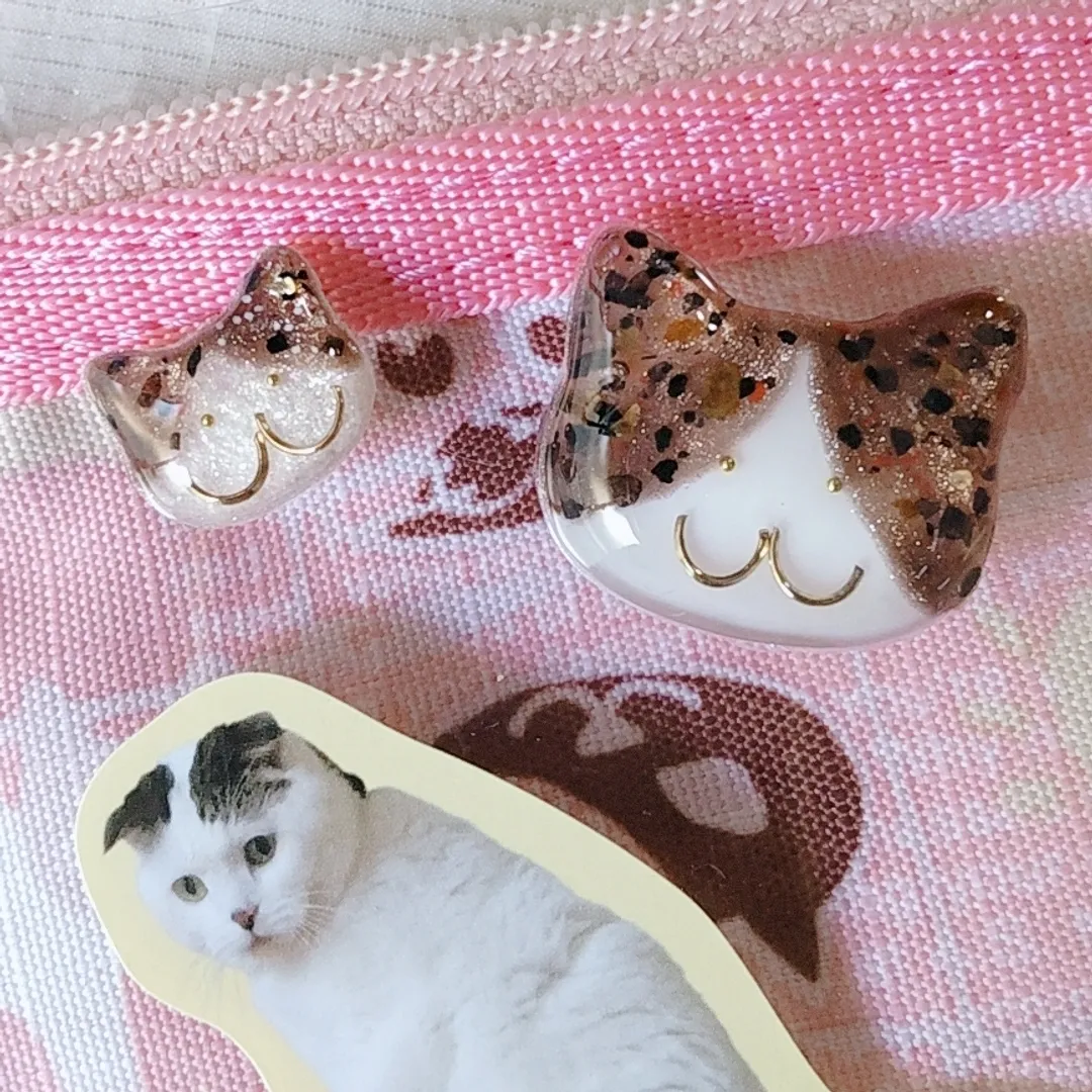 S.snowさんのレジン作品 | 猫 半円 型 シリコン 型 モールド 全2種 ■ シリコンモ...