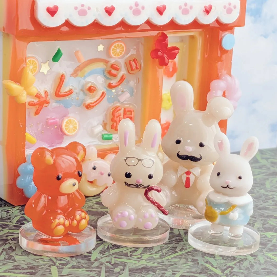 ゆき❄️氷さんのレジン作品 | シリコンレジン型 半立体アニマル5種