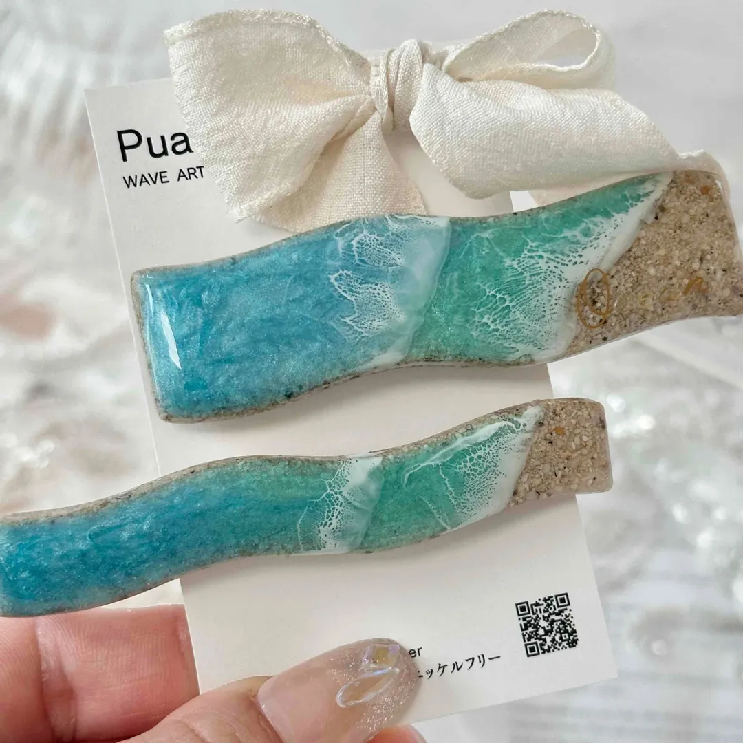 Pualeiさんのレジン作品 | シリコンモールド ヘアクリップ プレート くま ウェーブ 4...