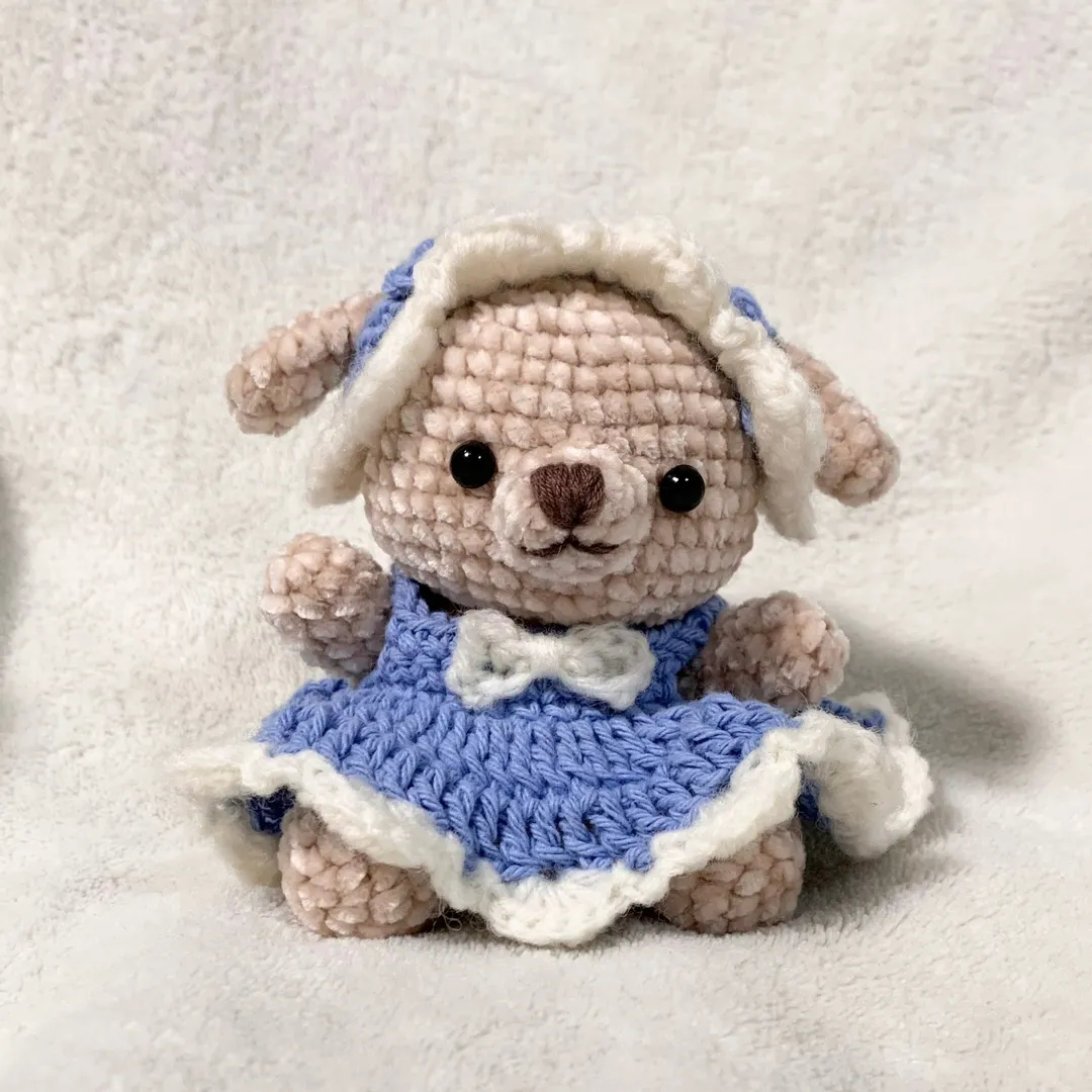 すずねこさんの編み物作品 | リサイクルコットン毛糸100%（スカイブルー）