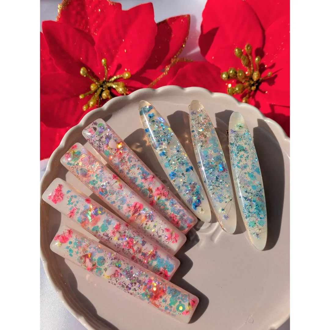 mmachachammさんのレジン作品 | シリコンモールドとヘアクリップ3種の10点セット【セットA】