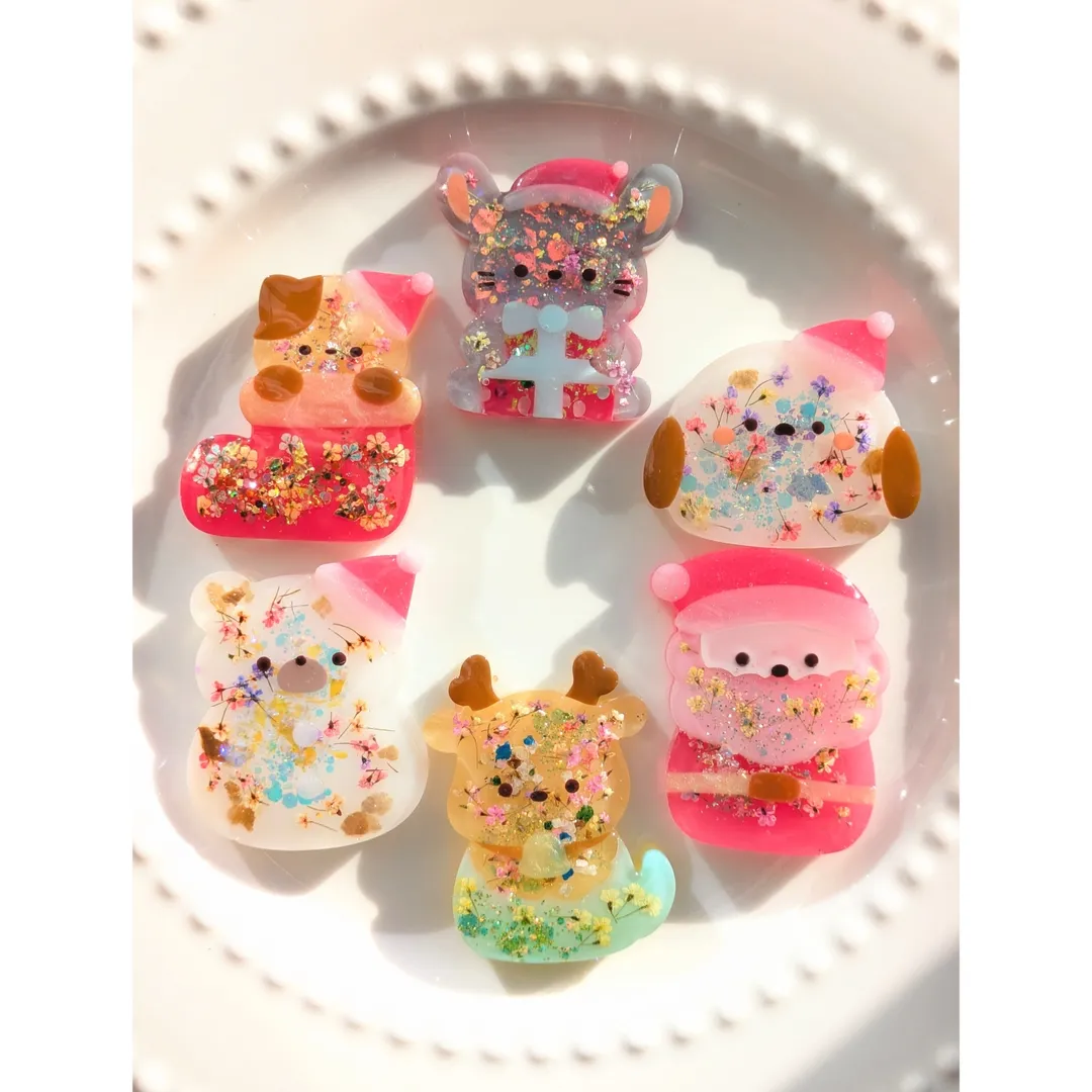 mmachachammさんのレジン作品 | がーなめいどコラボ シリコンモールド ちびつむ クリスマスv...