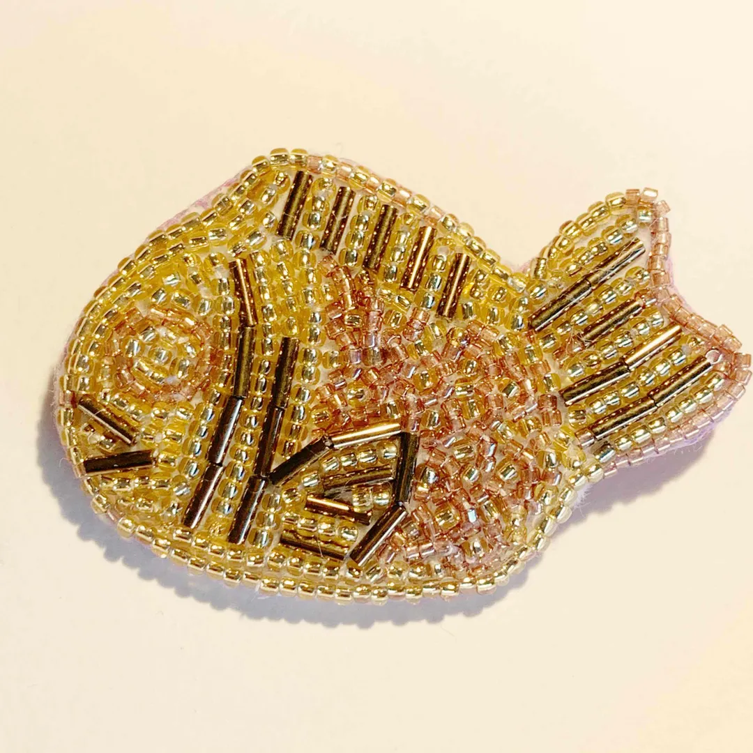 うさうささんのビーズ作品 | ビーズ 金具 ブローチピン カブセ 10個入り ゴールド・シ...