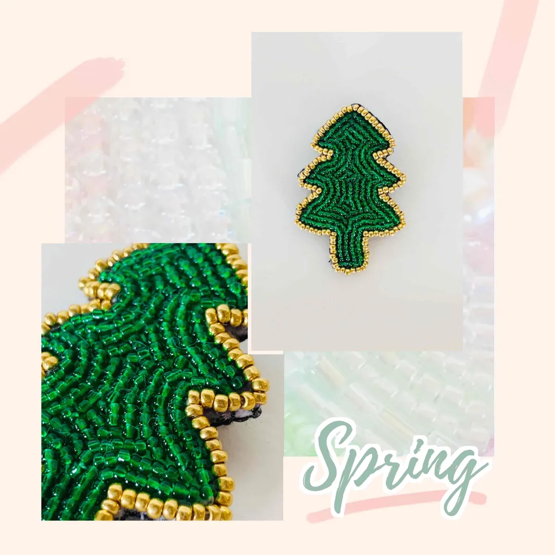 うさうささんのビーズ作品 | ビーズ 金具 ブローチピン カブセ 10個入り ゴールド・シ...