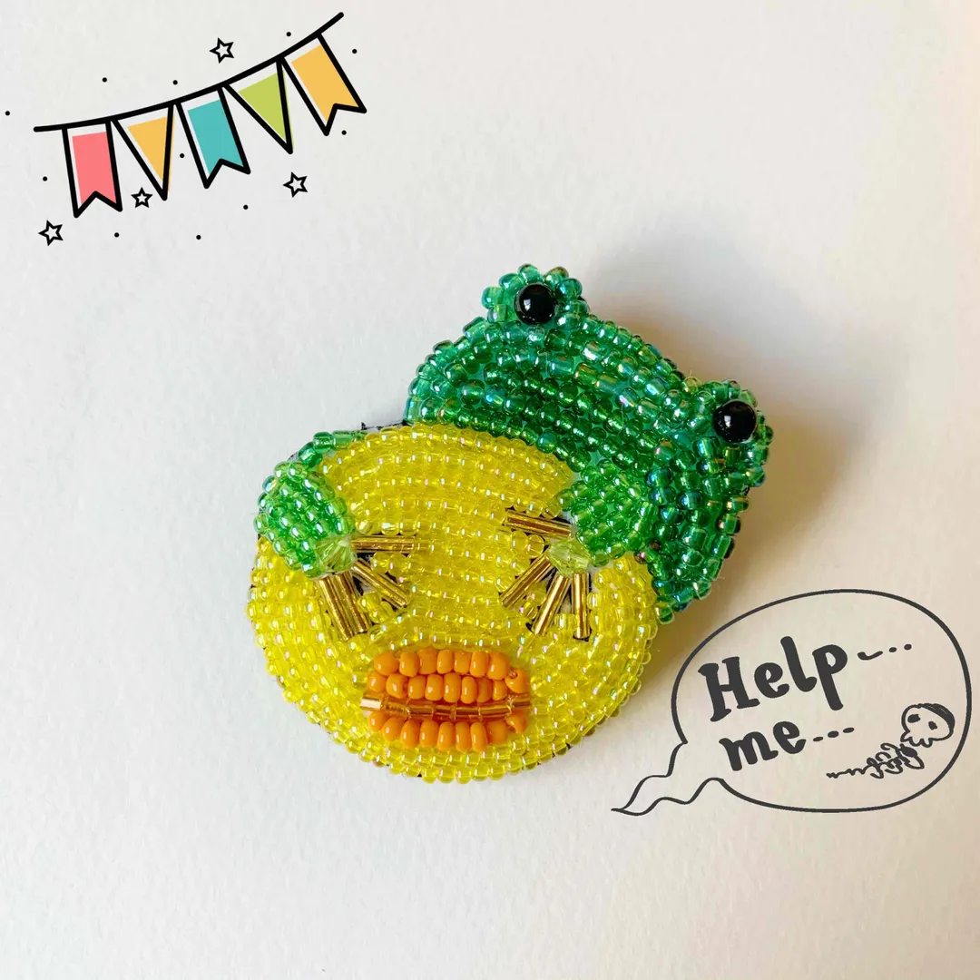 うさうささんのビーズ作品 | ビーズ 金具 ブローチピン カブセ 10個入り ゴールド・シ...