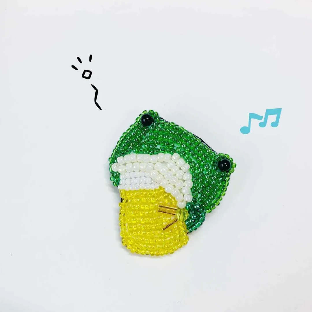 うさうささんのビーズ作品 | ビーズ 金具 ブローチピン カブセ 10個入り ゴールド・シ...