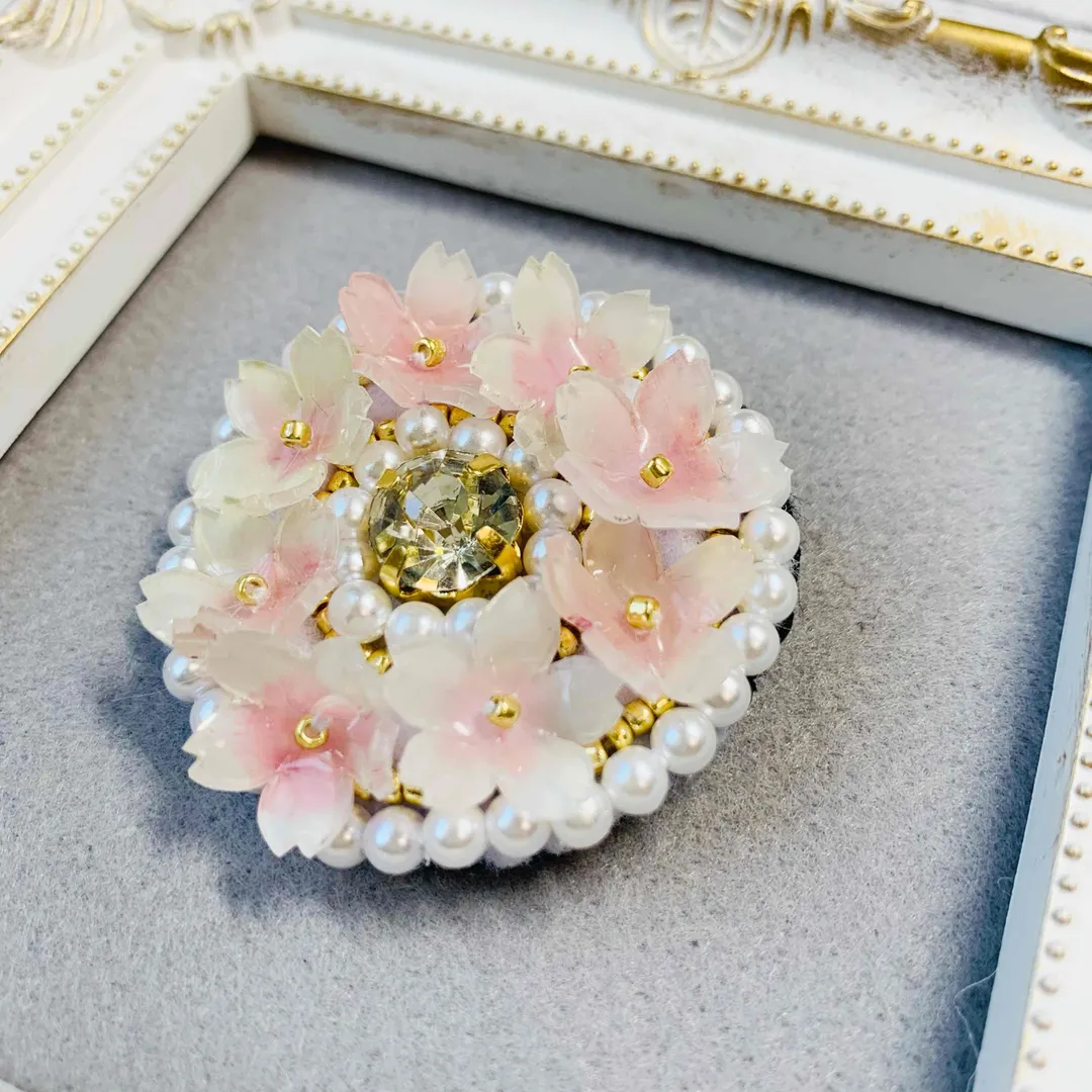 うさうささんのビーズ作品 | ビーズ 金具 ブローチピン カブセ 10個入り ゴールド・シ...