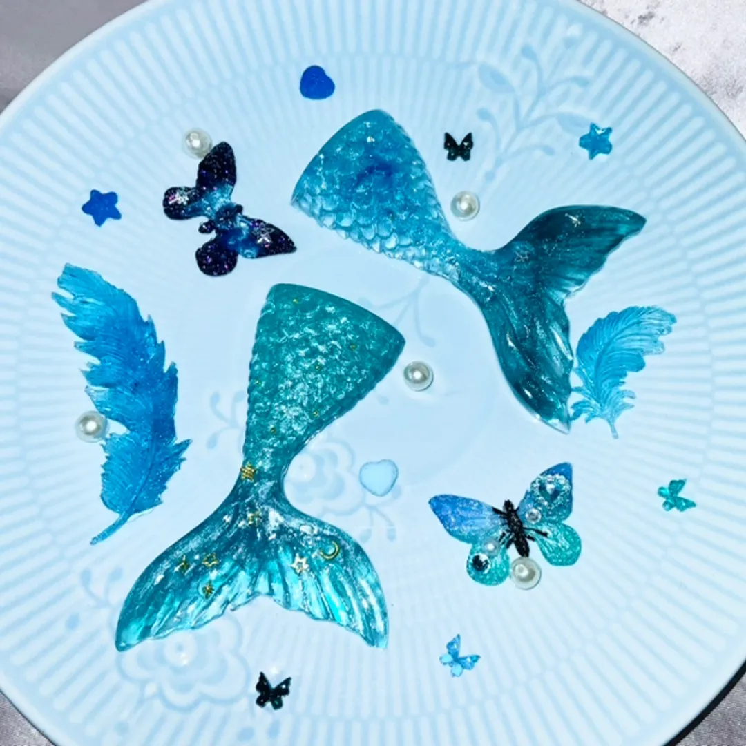 Yas /青ヰ鱗さんのレジン作品 | 「 レジン用 着色剤 海カラー パールラメ 3色」セット 限...