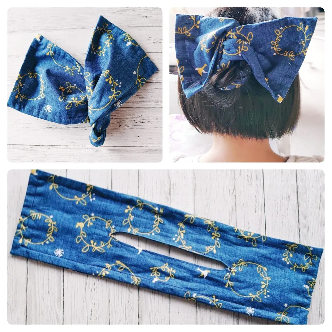 ぴよりんさんのソーイング作品 | ニーナ・ケハェ(葉の輪×紺地)　スケアープリント