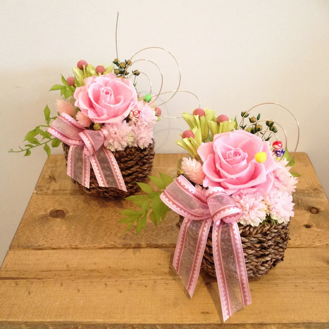 ポテさんのフラワークラフト作品 | フロールエバー　ベイビーローズ　ベイビーピンク　プリザーブド...