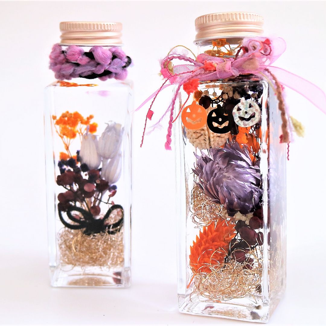 ◆ハーバリウム　254　ハロウィンbottle *.:。✿*゜¨こちボトル ◇ハーバリウム254ハロウィンbottle *.:。✿*゜¨こちボトル
