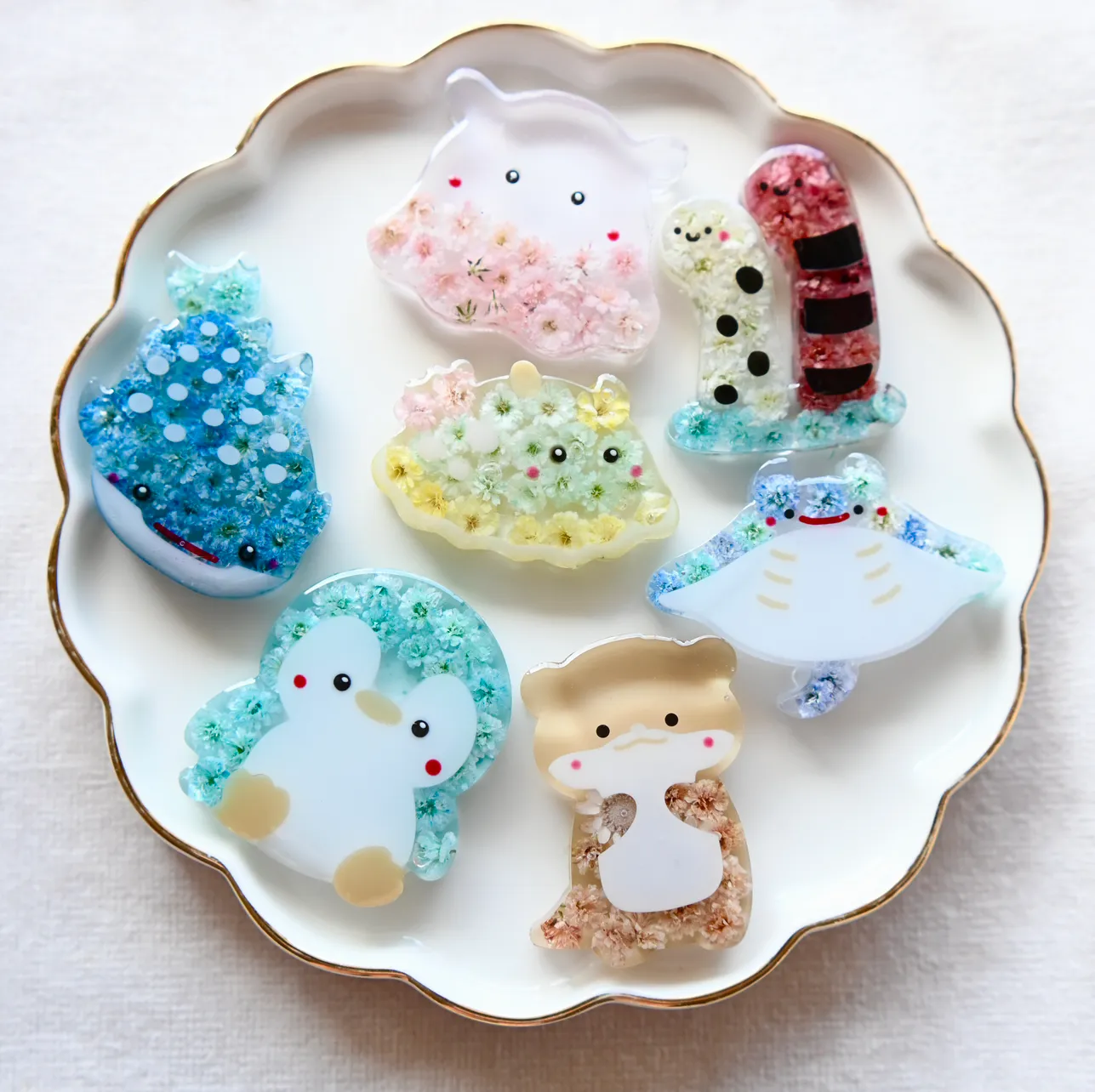 まっｻﾝさんのレジン作品 | がーなめいどコラボ シリコンモールド 海の生き物シリーズ 1...