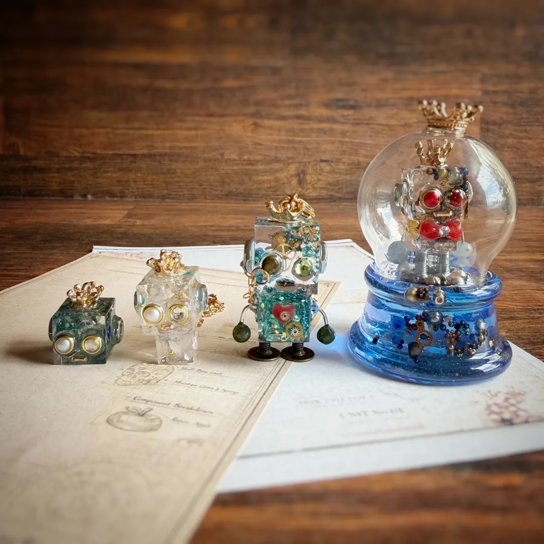 jack&cocoさんのレジン作品 | 【プラパーツ】半球パール フレーム付き マルポコ 半円パール...