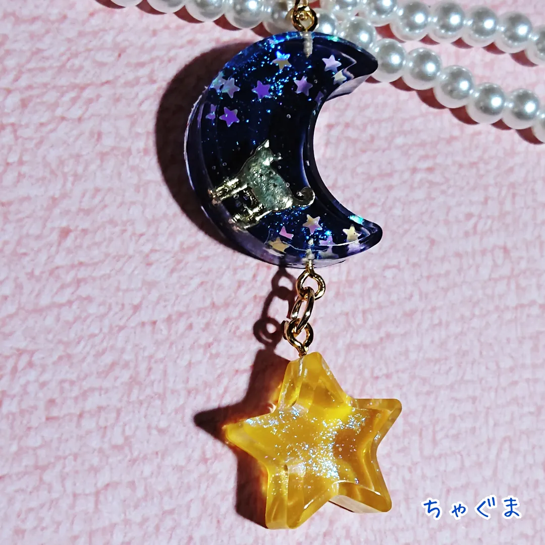 Tyagumaさんのレジン作品 | 【シリコン型・モールド】ハート 月&星 シリコンモールド レ...