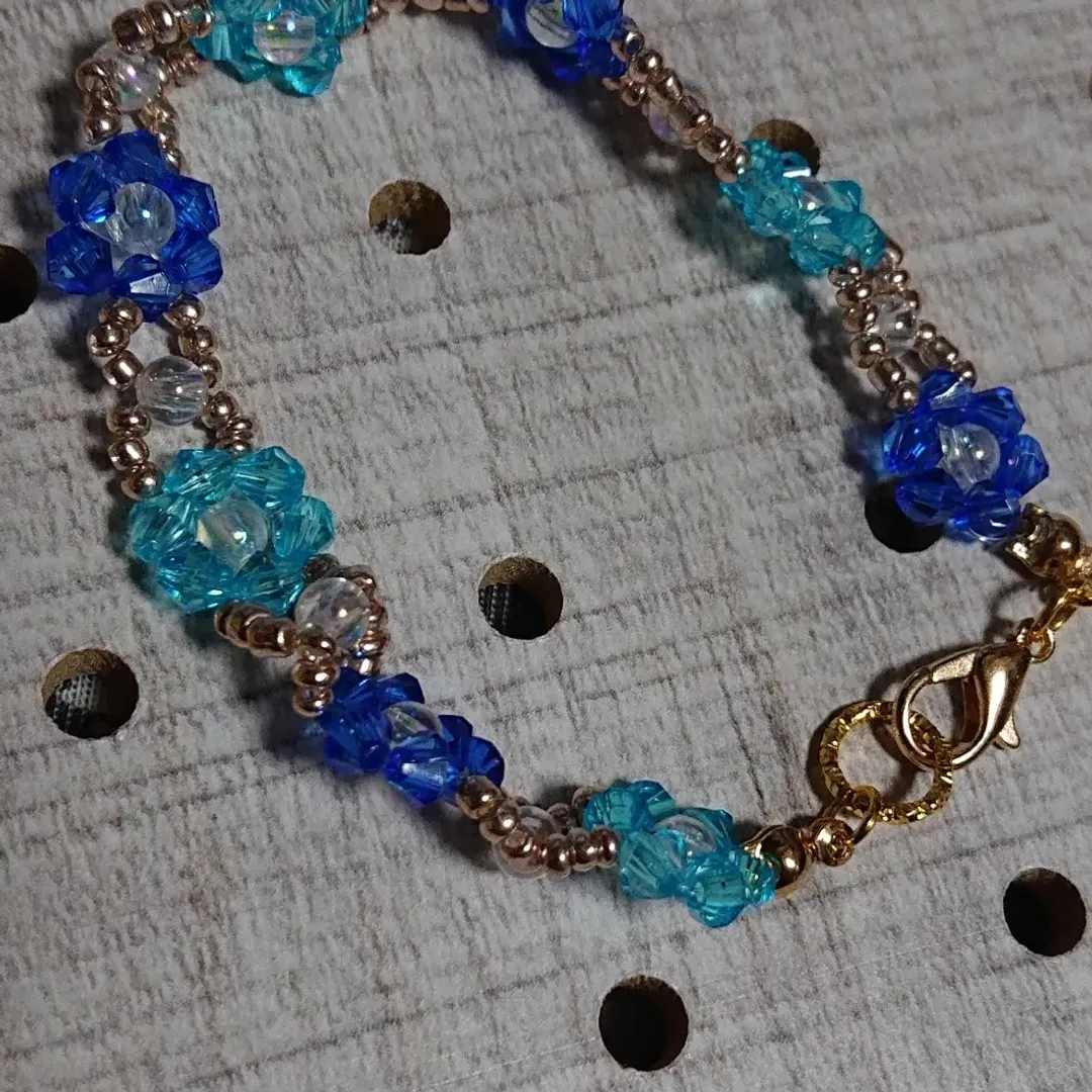 nekoneko555さんのビーズ作品 | ソロバンビーズ「サファイア」5mm×約100個（ビーズ,アク...