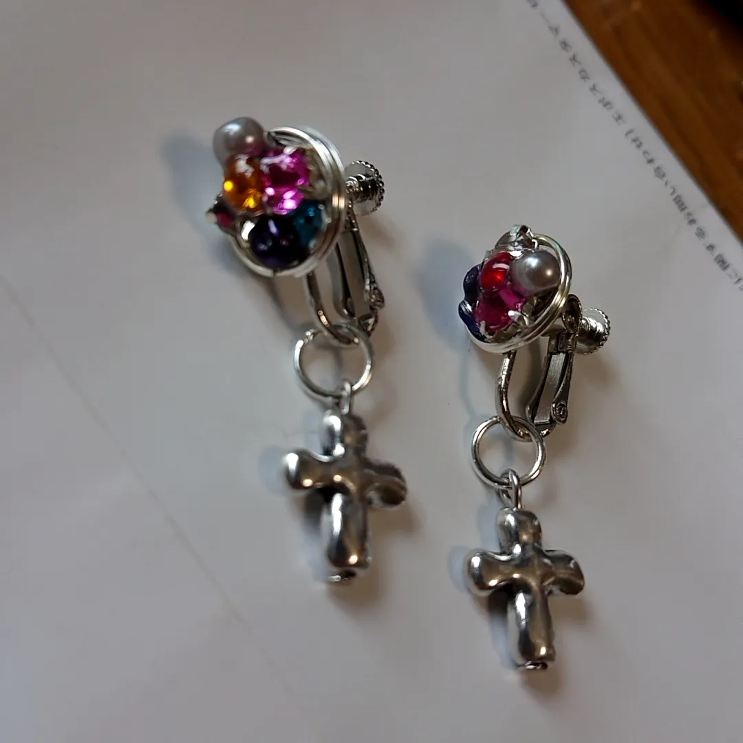 nekoneko555さんのパーツ
アクセサリー作品 | 【約100粒】ガラス製　ビジューパーツ(台座付き) ブルーカ...