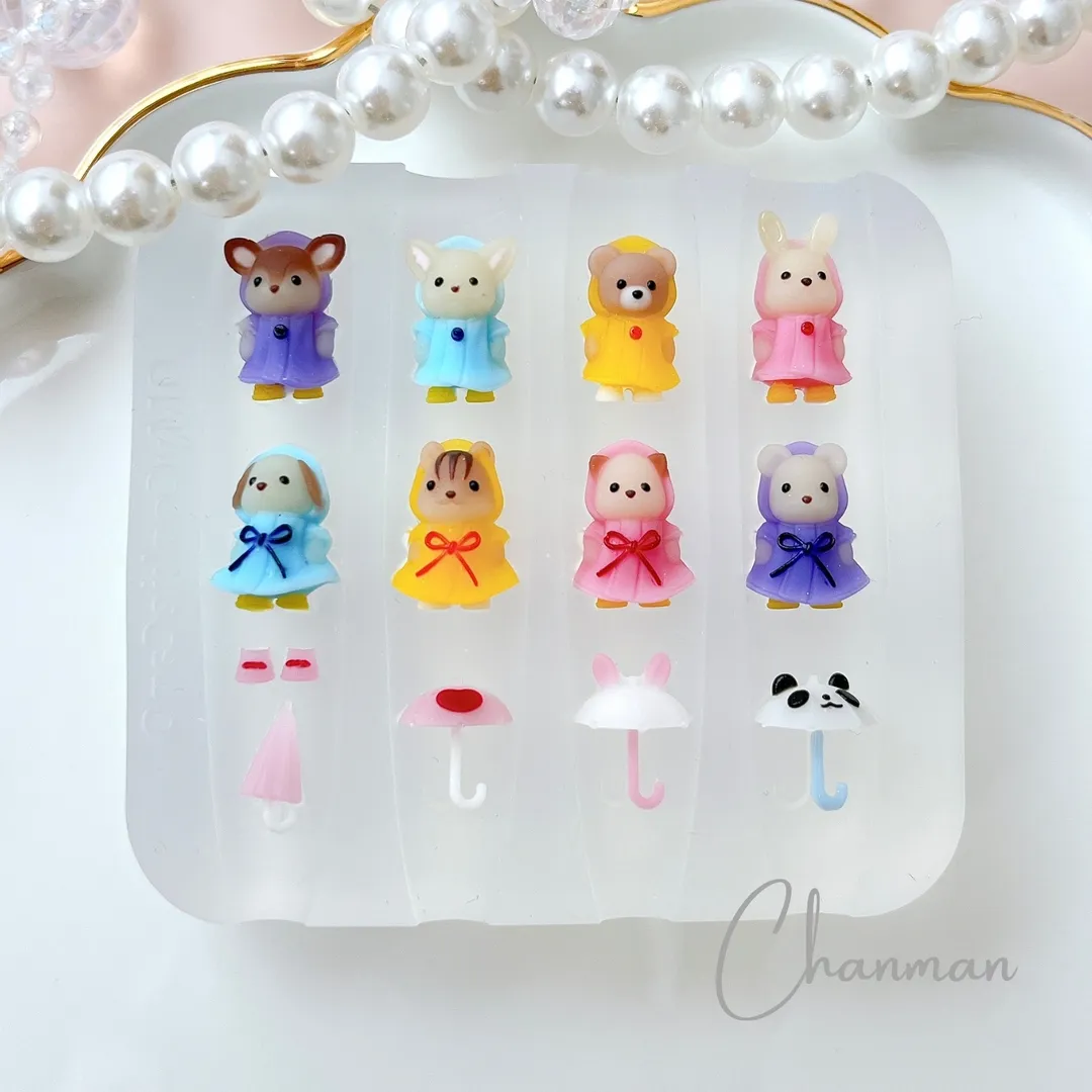 ちゃんまん ◡̈さんのレジン作品 | ☆新発売☆ シリコンモールド 動物 ミニチュア レインコート...