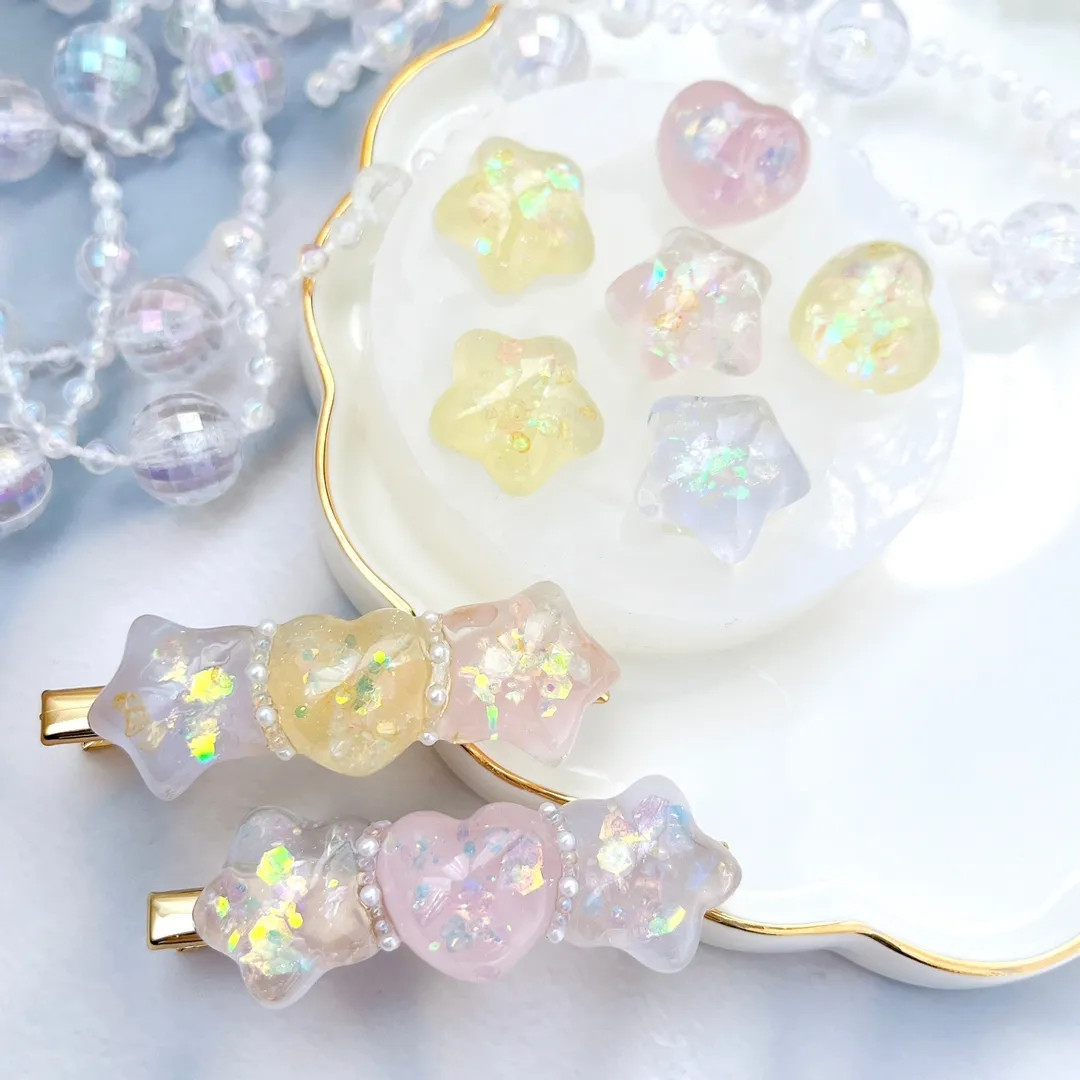 ちゃんまん ◡̈さんのレジン作品 | ☆NEW☆ シリコンモールド ぷっくり ハート 星