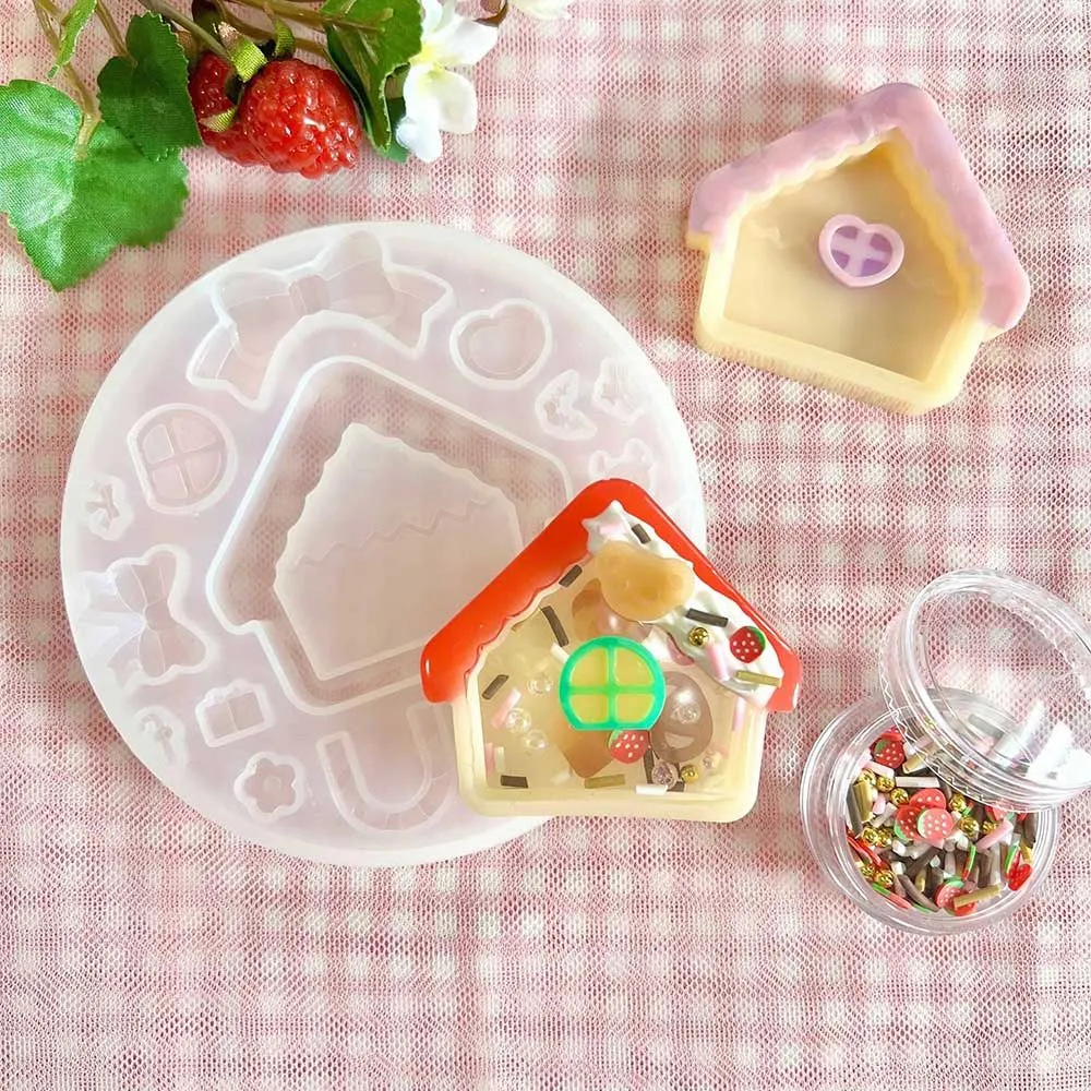 【訳あり】シリコンモールド 家 窓 リボン クリスマス シャカシャカ (B)