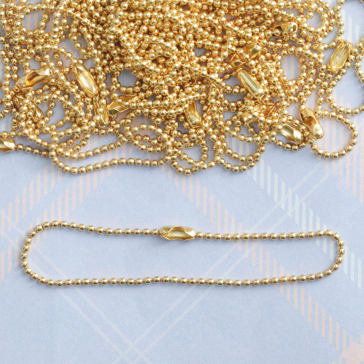 【25個入り】ボールチェーン  ゴールド 1mm