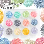 シェルフレーク 12色セット ケース入り 海 封入